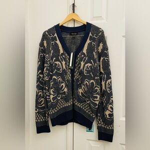 Truth by Republic Floral Knit Cardigan Sweater Medium Mens